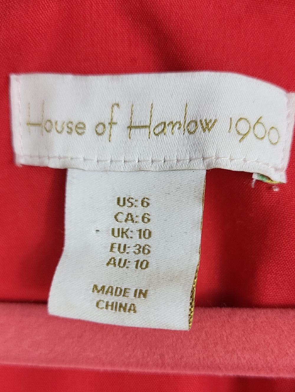 House of Harlow 1960 Red Floral Tie-Front Puff Sleeve Mini Dress. Size 6 - Picture 7 of 10